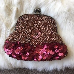 🐙 Milson & Louis Beaded sequined silk coin purse